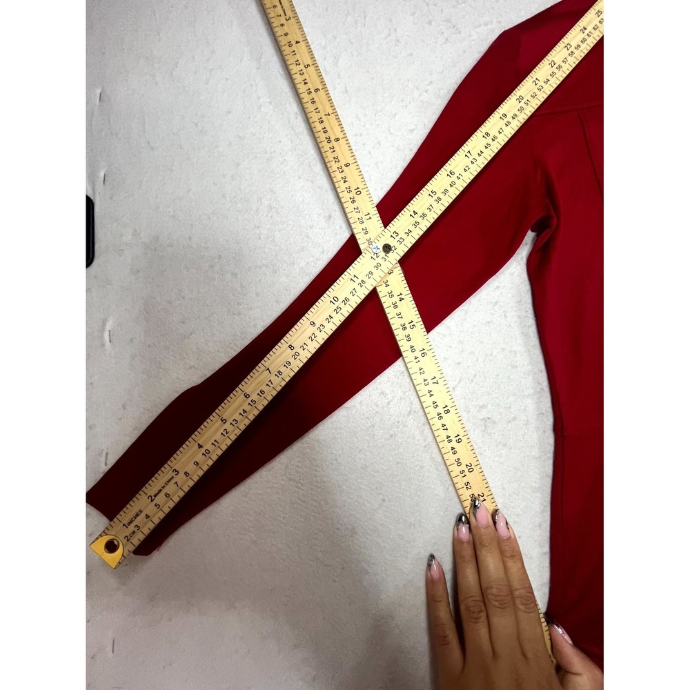 Pendleton Henley Top Womens XS Red Merino Wool Long Sleeve Curved Hem Sweater - Picture 8 of 9
